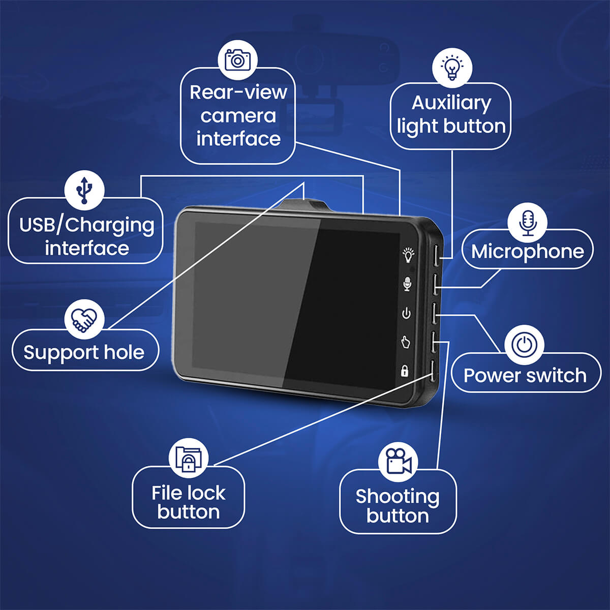 Dashcam Pro - Motion Detection, Easy to Install, 4.0" LCD, 170° Wide Angle, 1080p Resolution