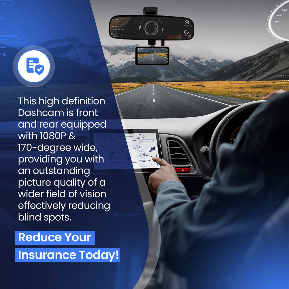 Lower your insurance with Dash Cam Pro compatible with all insurance database
