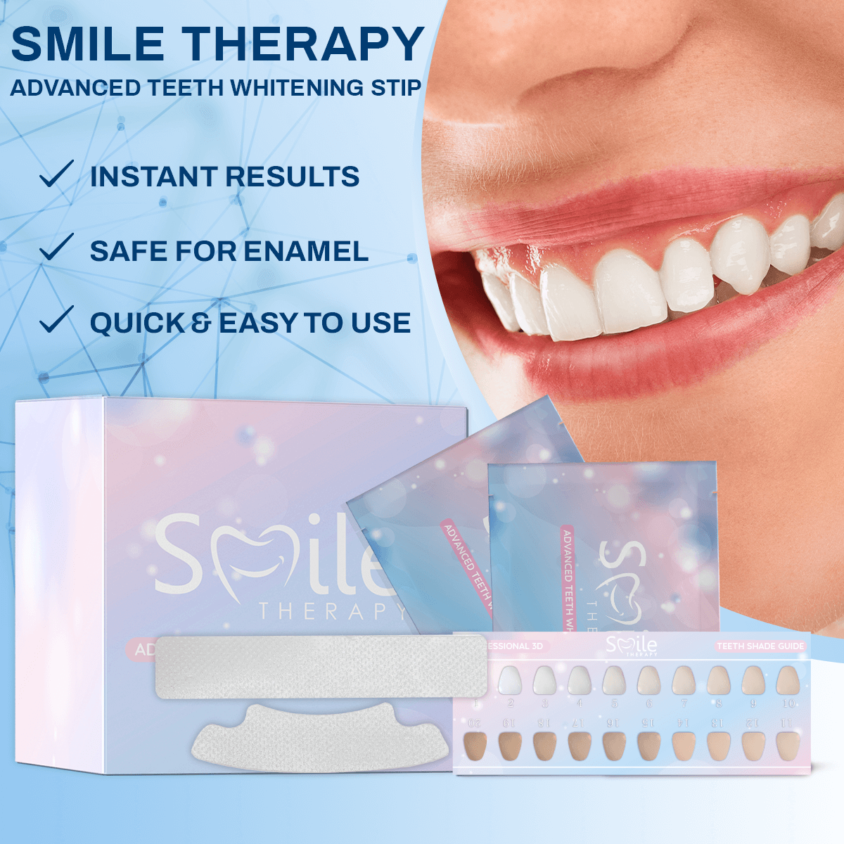 Teeth Whitening & Cleaning Strips For Sensitive Teeth - Smile Therapy