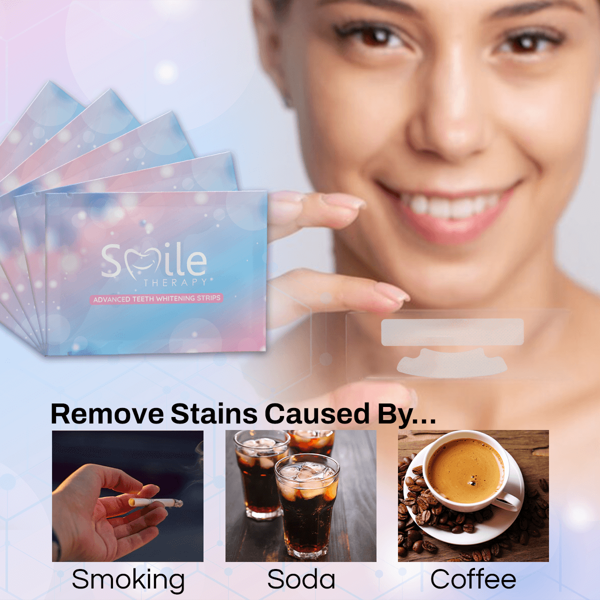 Teeth Whitening & Cleaning Strips For Sensitive Teeth - Smile Therapy